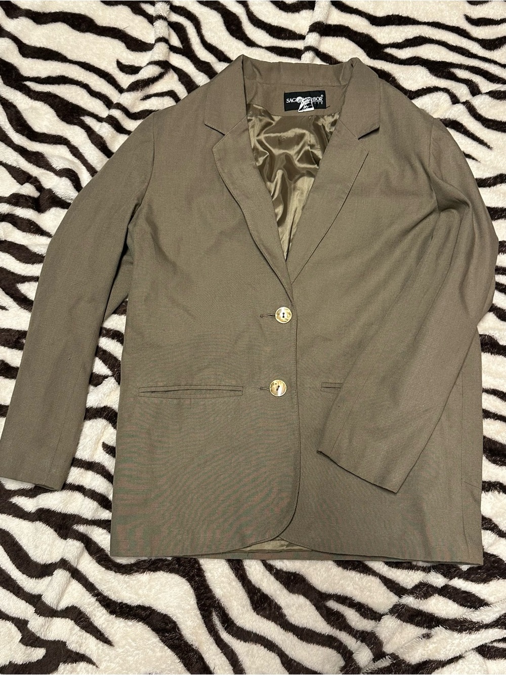 Sag Harbor Tan Two-Button Blazer
